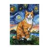 Poster Astratto Gatto Notte Stellata Van Gogh Stampa su Tela Pittura Animale Carino Arte da Parete Per Soggiorno Decorazione Casa Quadri