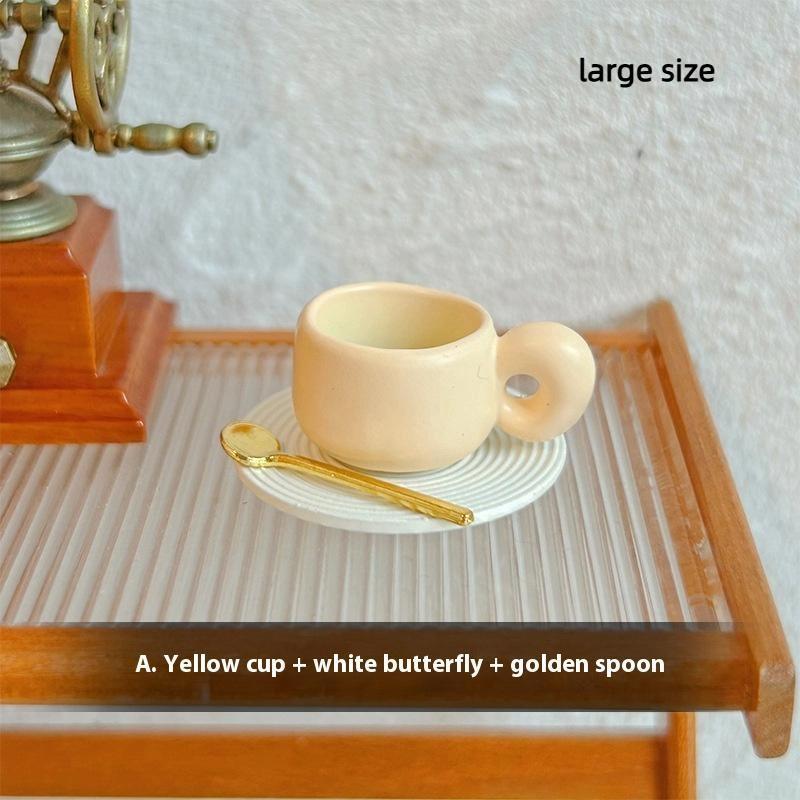 3Pcs Dollhouse Simulation Water Cup Toy Miniature Accessories Alloy Coffee Drink Cup Model Doll House Diy Decoration
