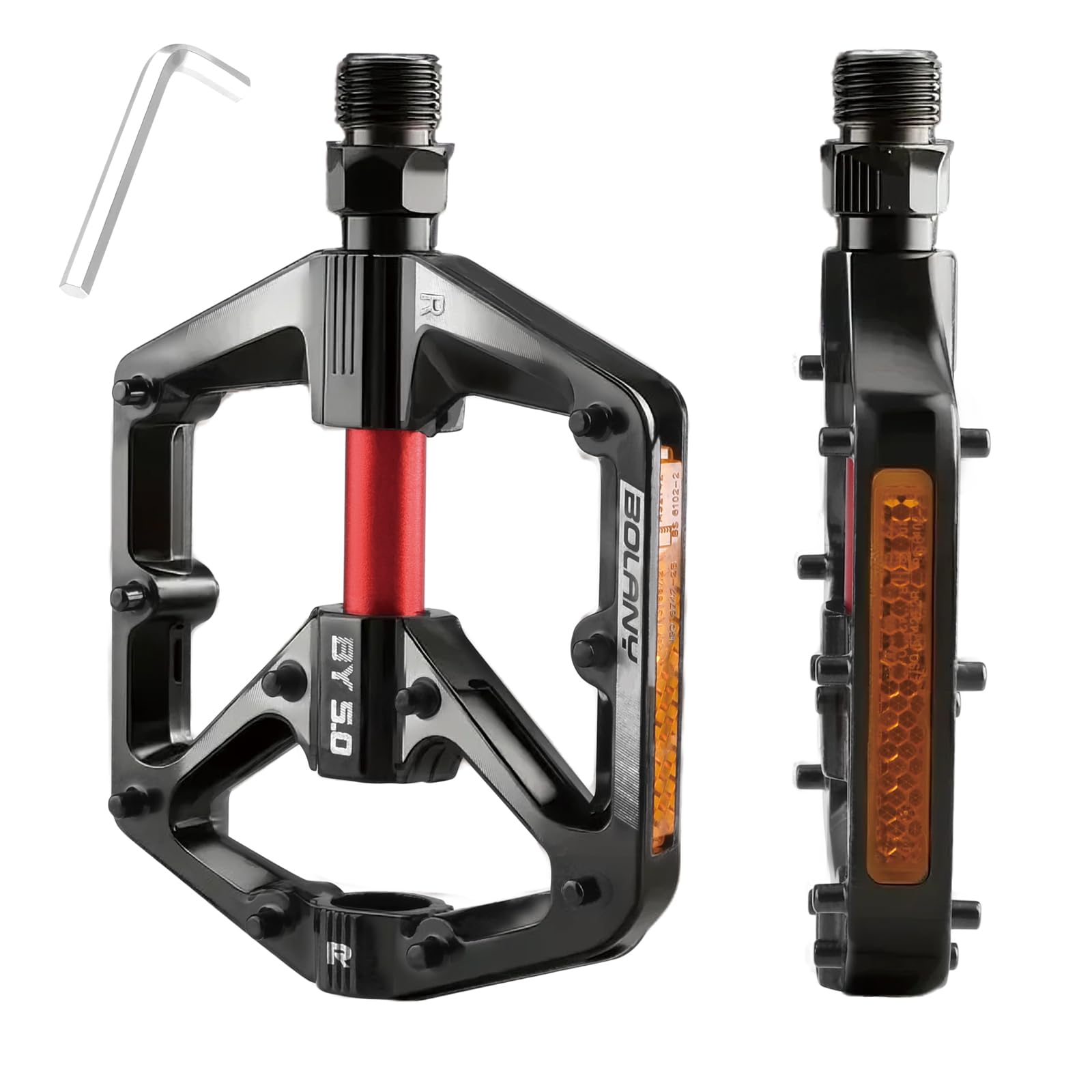 

TRIWONDER Bicycle Flat Pedals with Reflectors for Road Cross and Mamachari Bikes Pedals, Bikes, Bikes, MTBs, (02 Black)