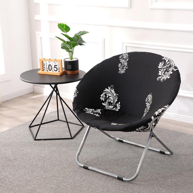 1Pcs Round Moon Chair Cover Spandex Saucer Chair Covers Elastic Washable Fishing Chair Seat Protector Slipcovers Dustproof