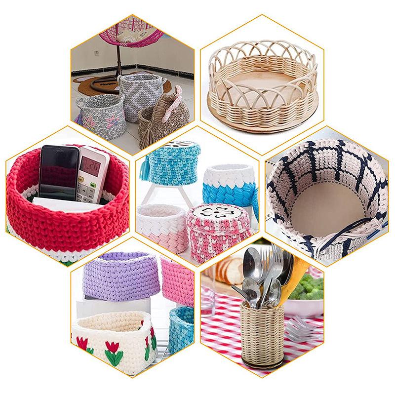 Hand-Woven Natural Wooden Basket Base for DIY Bags