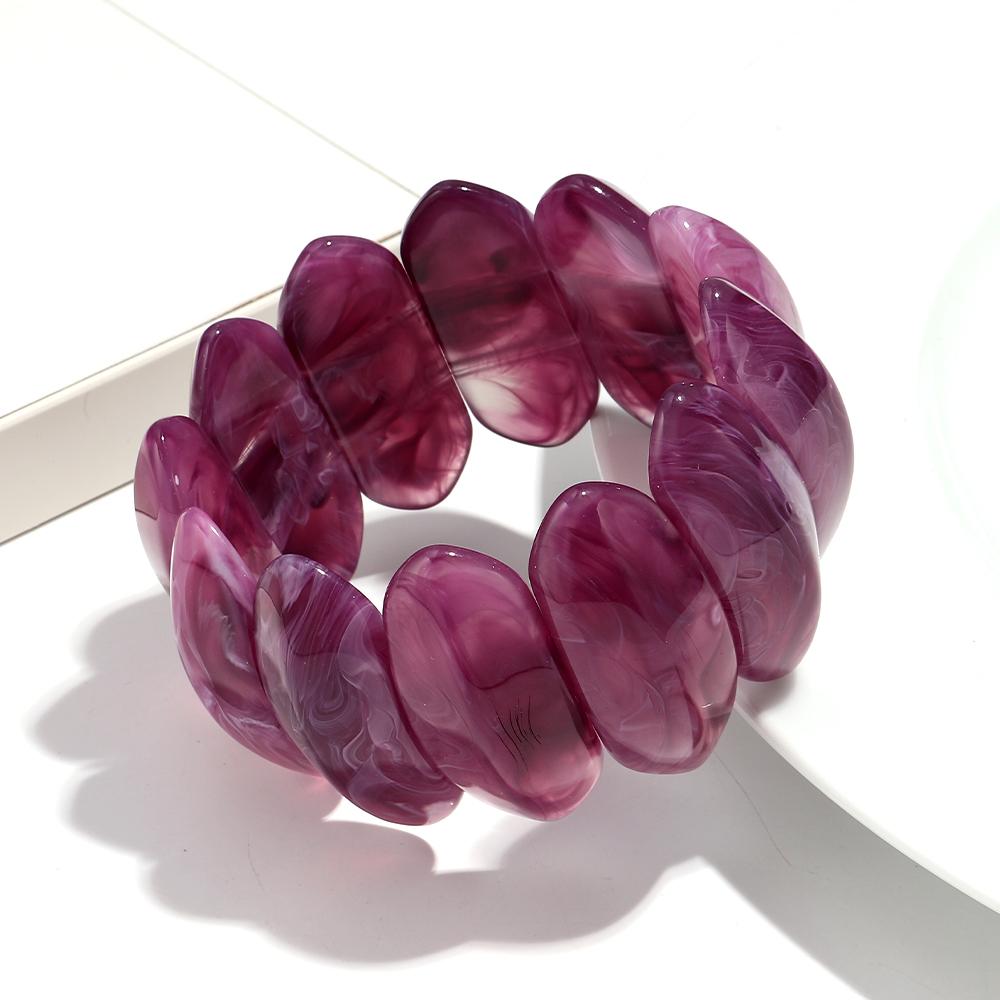 Vintage Acrylic Amber Elastic Geometric Bracelets Bangles for Women Stretchy Resin Big Cuff Bracelet Designer Jewelry 2025