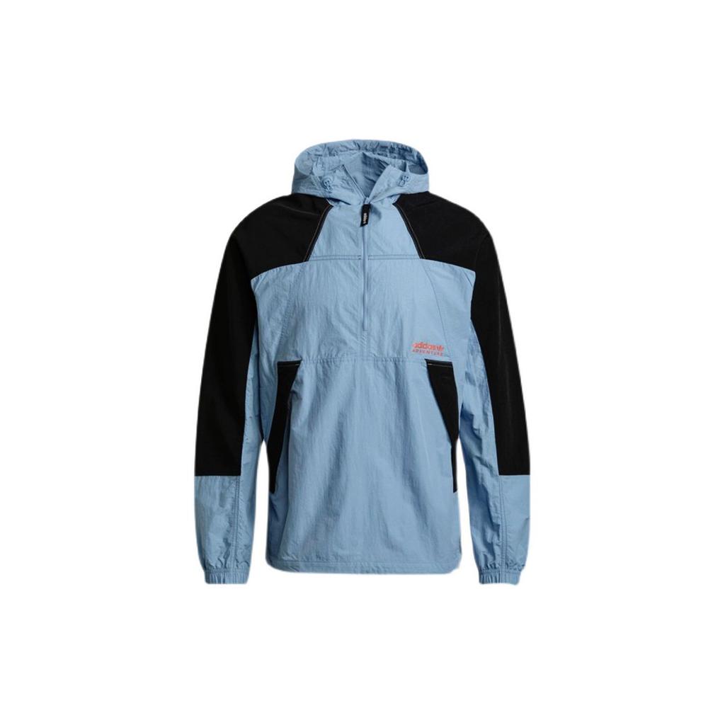 Adidas Originals Trefoil Color-Block Loose Fit Hooded Jacket Men Outerwear Sky-Blue H09103