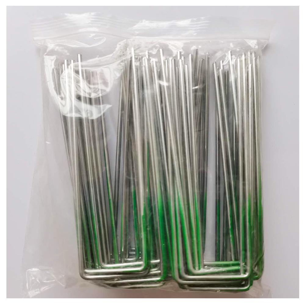 Galvanized Steel U-Shaped Ground Nails for Weed Barrier Fabric and Geotextile Fixing.