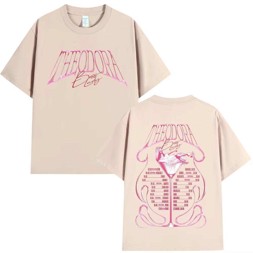 Rapperin Theodora BOSS Lady Album Tour T-Shirts Fan Geschenke Herren Damen Hip Hop Mode T-Shirt Männlich Lässig Vintage Übergroße T-Shirts