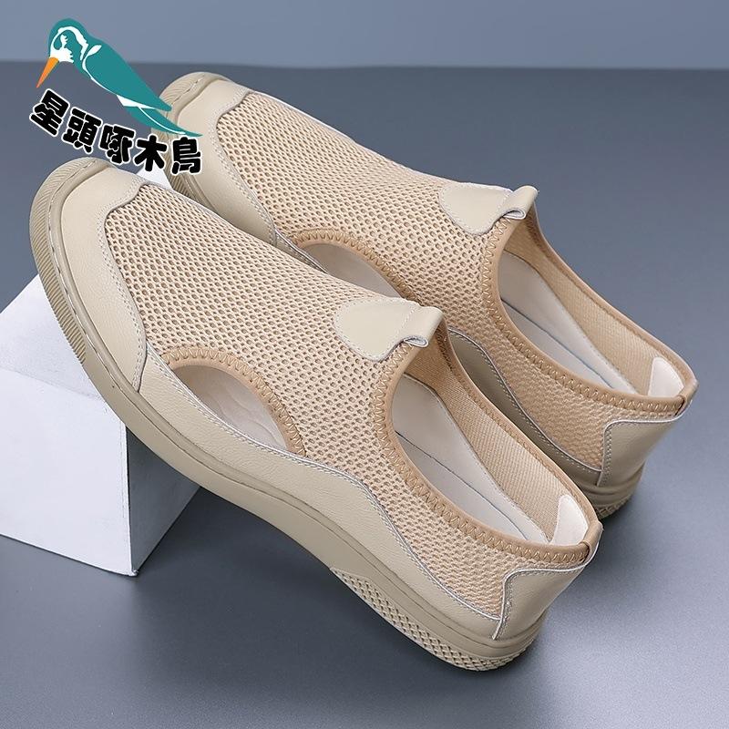 

2025 summer new sandals men s hollowed-out casual outer wear lazy shoes overalls mesh men s shoes 44