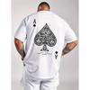 Spade A Print Men Cotton T-shirt Summer Short Sleeve
