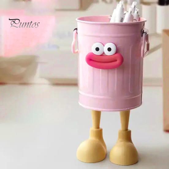 Practical Pen Storage Solution Cartoon Holder Round Vertical Pencil for Office Home Desk Organizer Study Desktop Accessories Pens Erasers Crayons