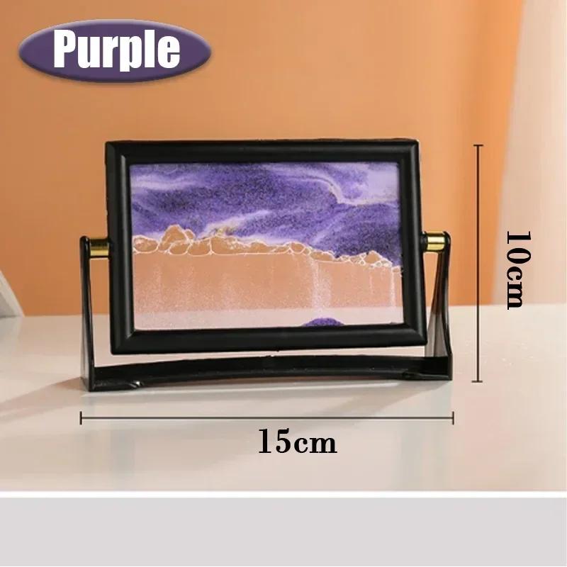 Hogar 5 Pulgadas Creativo Pintura de Arte de Arena en Movimiento Vidrio Arena Movediza Reloj de Arena Decoración Giratoria Adornos de Escritorio Regalo de Cumpleaños