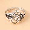 Huajie Creative Swan Hollow Shape Classic Women's Rings Retro Silver Color Banquet Female New Ring Trend Tide