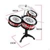 Kids Floor Drum Instrument White Drumheads Standing Toy Set Red Drums for Children