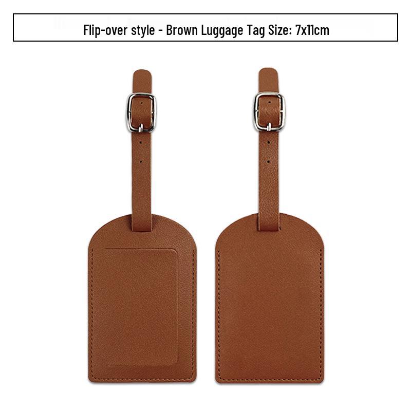 Customizable PU Leather Luggage Tag with Anti-Lost Feature and Airplane Design
