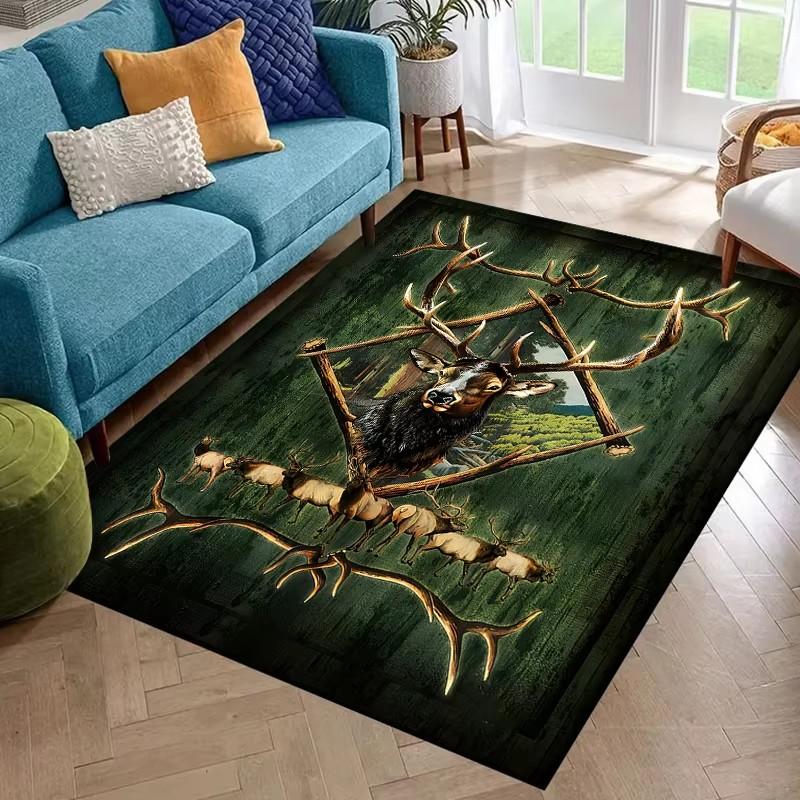 Large Area Rugs Deer Pattern Carpet for Living Room Bathroom Mat Creative Doormat Carpet for Bedroom Home Decor Alfombras Cool
