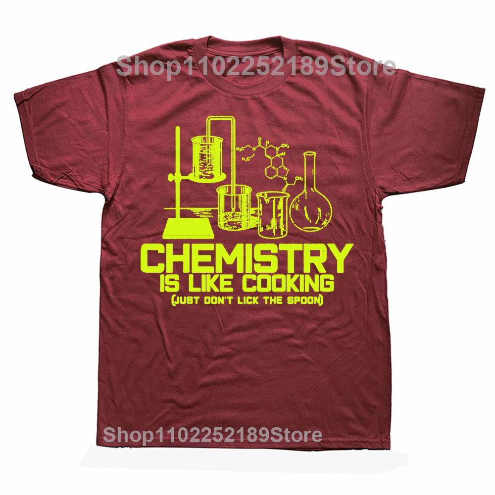 Funny Chemistry Is Just Like Cooking Graphic T-shirts Tshirt Men Women's Fashion Casual Oversized 100% Cotton T Shirt