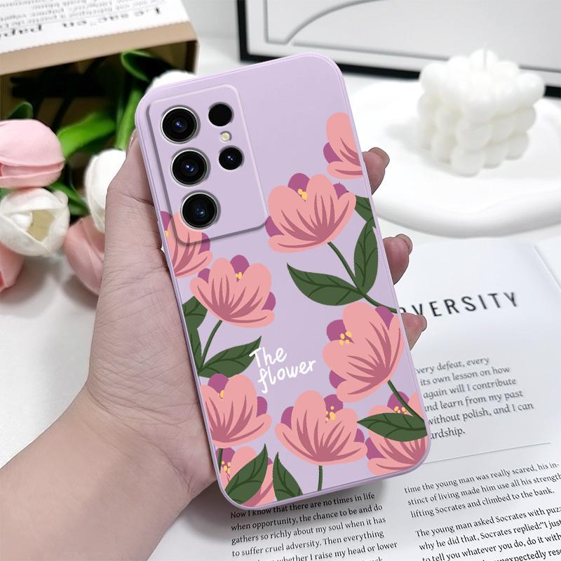 Pink Primrose Phone Case For Samsung Galaxy S25 FE S24 S23 S22 S21 S20 S10 S10E Ultra Plus FE Note 20 Ultra Plus Cover