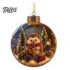 3D Winter Scene Baubles Glowing Christmas Story Ornament, Light-Up Ball Hanging Decor with Warm LED Light, Festive Indoor Home Decorations Mini