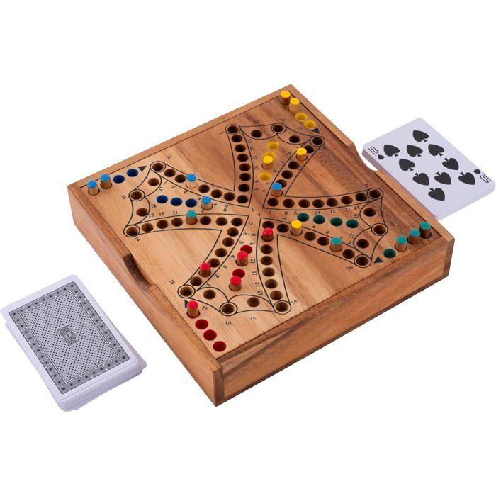 Wooden Board Game - ENGELHART - 350262 - Tock - Travel Set - 4 Players