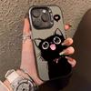 Süße Schwarze Katze Handyhülle für iPhone 17 Air 16 15 14 11 Pro Max Plus X Xs 8 7 Bunter Stoßfester Bumper Schutzhülle Harte Rückseite Hülle