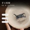 Hand Painted Cat Ceramic Opening Teapot Base Ceramic Trivets Saucer For Teapot Kung Fu Tea Ceremony Chinese Wave Round Base