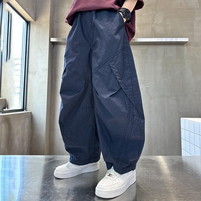 Boys 2025 Quick-Dry Ice Silk Summer Pants - Mosquito Repellent & Casual Cool Style 120 cm тёмно-синий