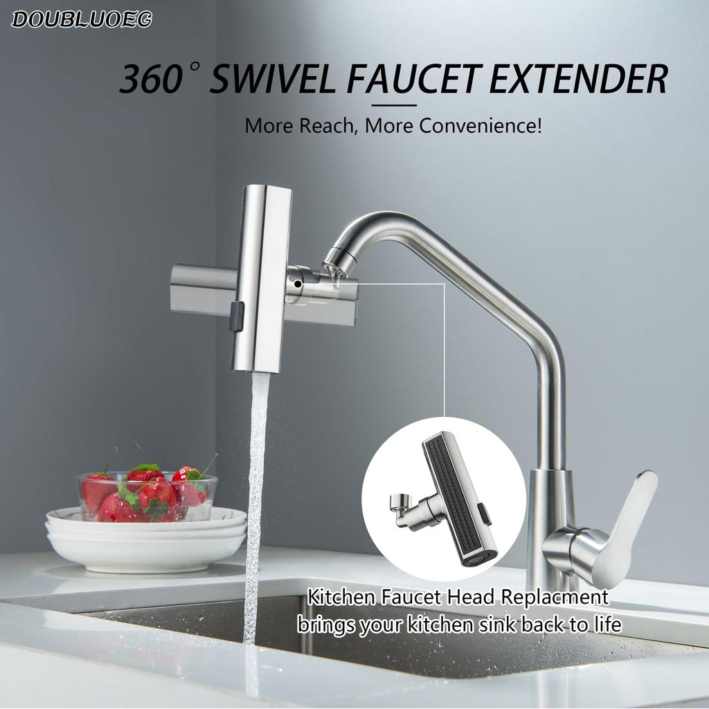 360 Degree Rotating Faucet Extender Splash Proof Tap Nozzle Kitchen Sink Water Saving Adapter