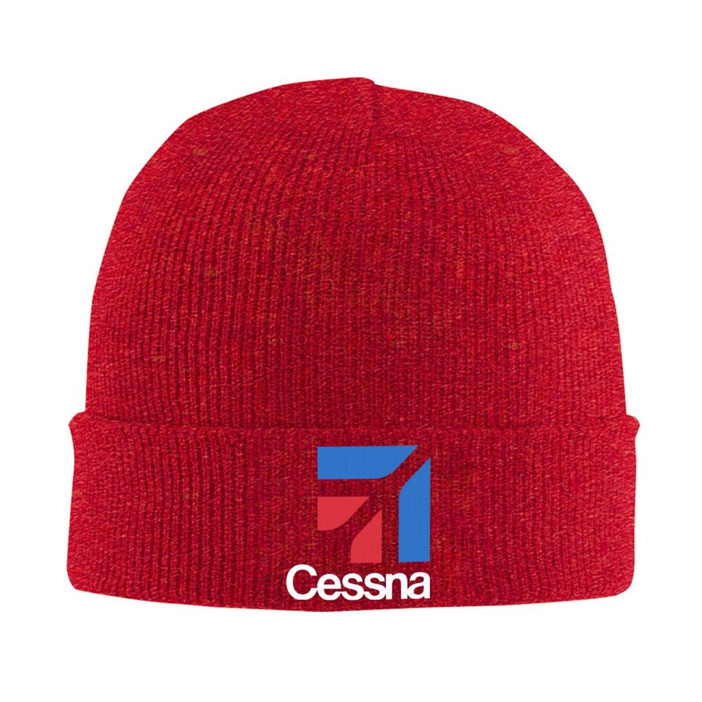 Cessna Logo Print Beanie Hats Outdoor Warm Soft Unisex Unisex Unisex Bonnet Hats Autumn Winter Printed Hip Hop Caps