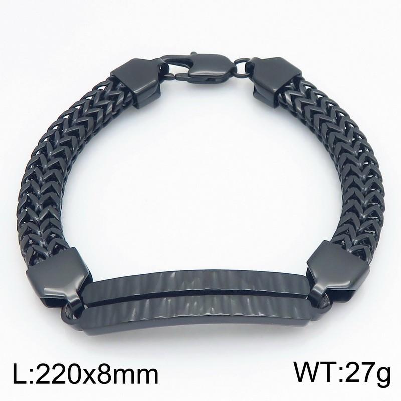 

Durable Stainless Steel ID Bracelet for Men Minimalist Braided Chain Fashion Jewelry Vintage Accessory Daily & Party Wear 22cm