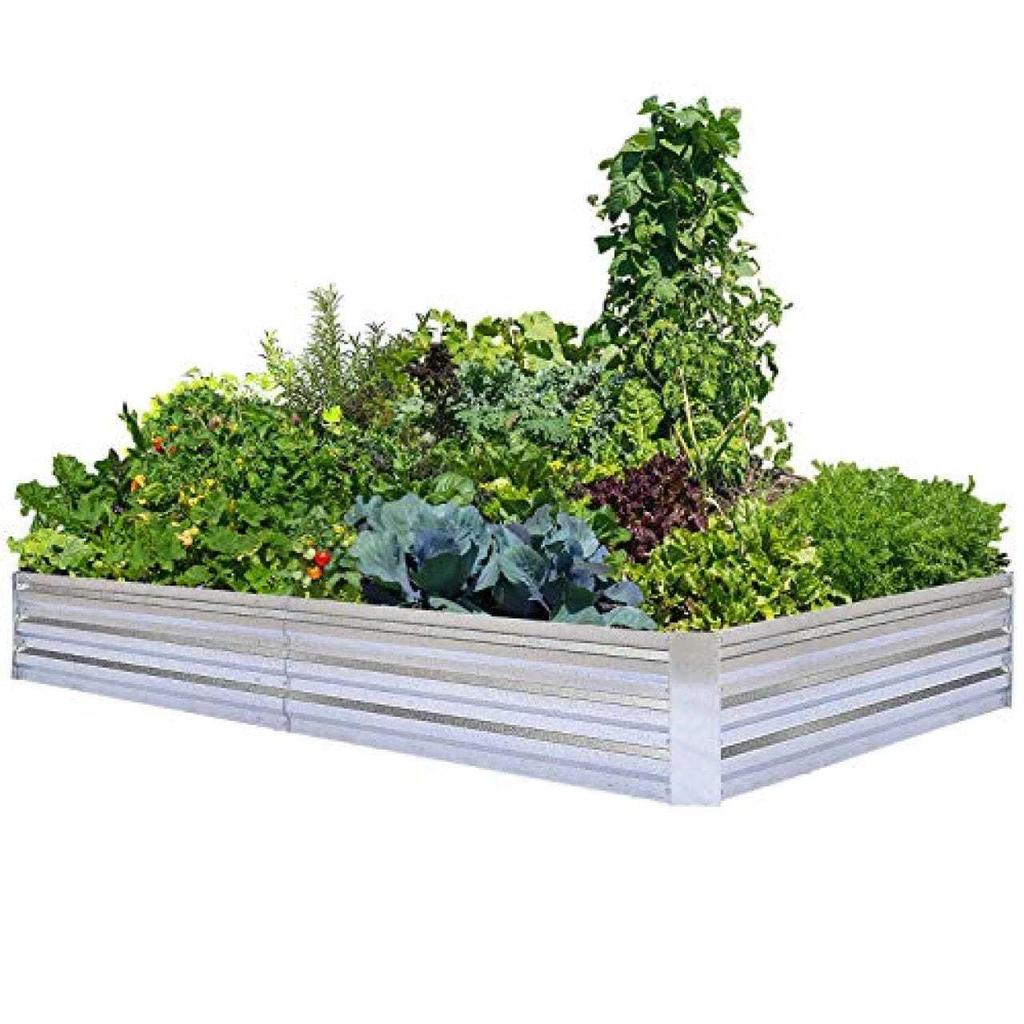 Galvanized Metal Planter Box: Customizable Garden Frame for Vegetables, Flowers, and Seedlings