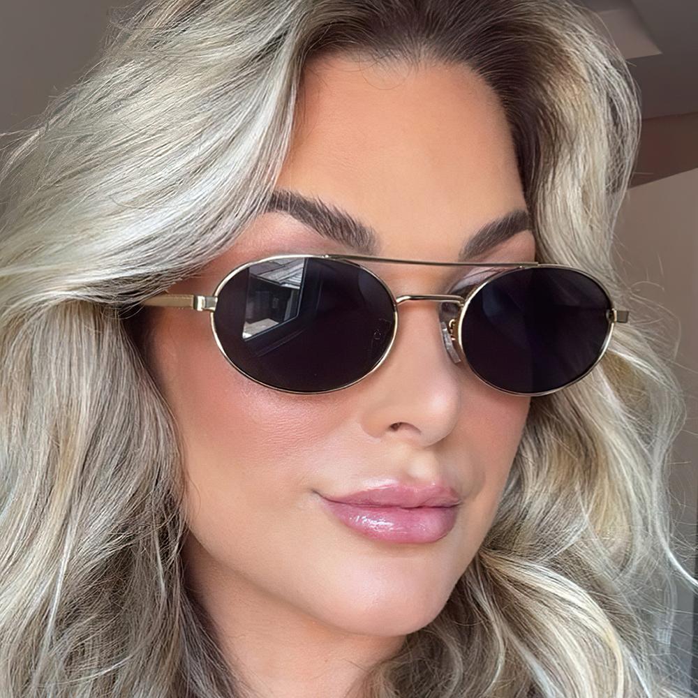 Oval Sunglasses Women Retro Metal Small Frame Sunglasses Men Luxury Popular Ins Sun Visor Driving And Fishing Sunglasses UV400