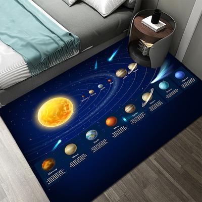 Tapis de chambre d'enfant système solaire 3D, espace planète, tapis antidérapant pour chambre d'enfant, décoration de la maison, tapis de jeu rampant