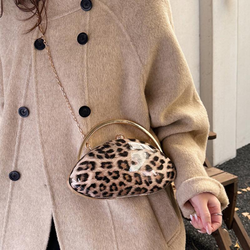 2026 Luxury Leopard Print Women's Evening Clutch Bag Fashion Party Top Handle Handbag Personalized Wedding Crossbody Bag