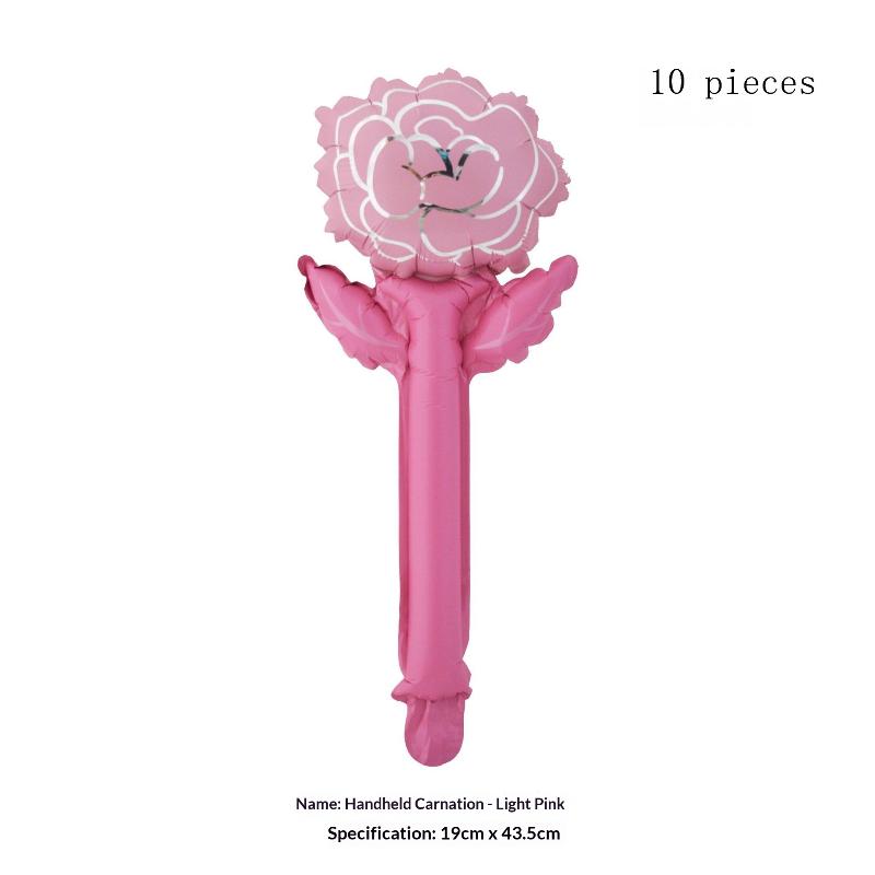 10/50Pcs Carnation Foil Balloons Valentine'S Day Rose Flower Balloon Decoration Valentine'S Day Flower Bouquet Birthday Decor