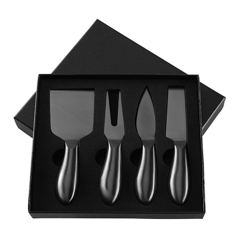 Käsemesser mit Hohlgriff, 4-teiliges Geschenkbox-Set, Käsemesser aus Edelstahl, Westernmesser und Gabel