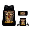 High-end Ice Plus fire Soccerly Foot Ball 3D Design 3pcs/Set Learner Bags Everyday Laptop Knapsack Backpack Sling Carry Tote Pencil Pouch
