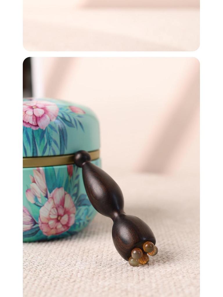 Purple Sandalwood Lotus Head Massager for Eye Acupressure & Facial Meridian Unblocking