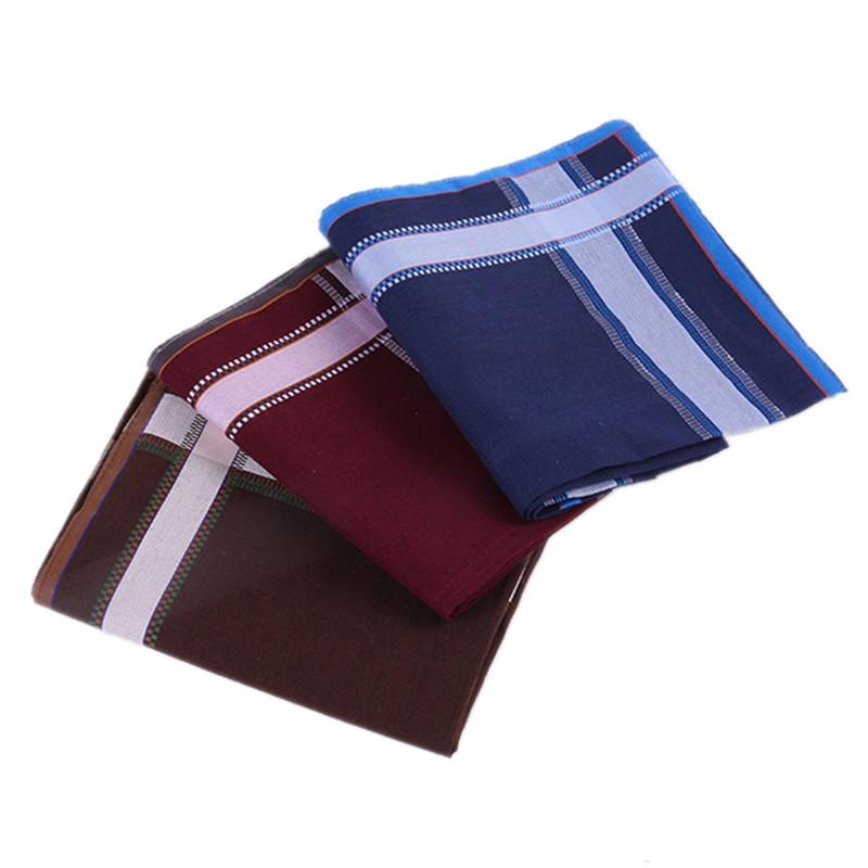 

3Pcs 43x43cm Dark Color Men Pure Cotton Handkerchief Business Suit Pocket Towel Classic Style Sweat Wipe Party Gift