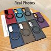 KEYSION Kevlar Carbon Fiber Texture Case for MagSafe for Samsung Galaxy Z Fold 7 6 5 4 3 360° Rotating Magnetic Ring Stand Phone Cover