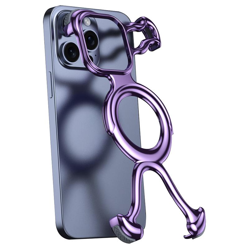 

For iPhone 13 Pro Max Frameless Case Compatible with MagSafe Hard PC Electroplating Bumper Cover Purple