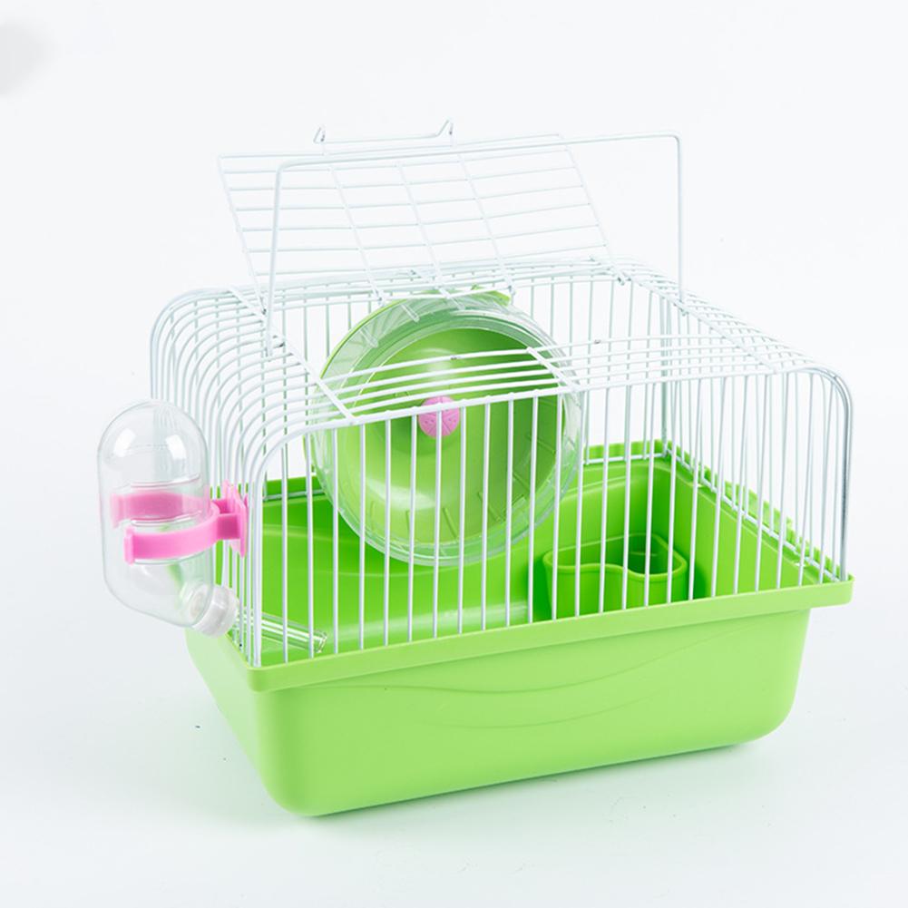Portable Single Layer Villa Cage with Running Wheel Water Fountain for Pet Syrian Hamster