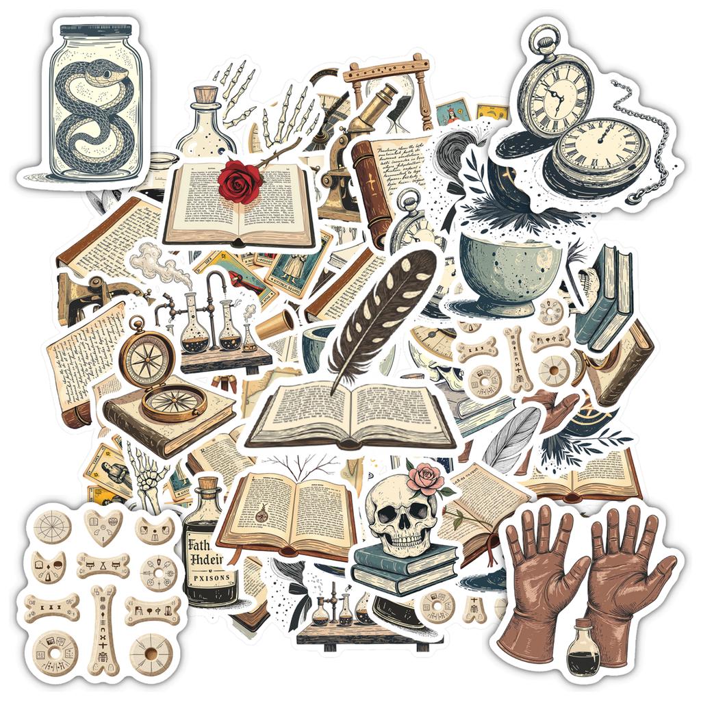 35pcs Mystical Stickers Retro Astronomy Antique Stickers Mystery Stickers For Notebook Luggage Mobile Phone Cup DIY DIY