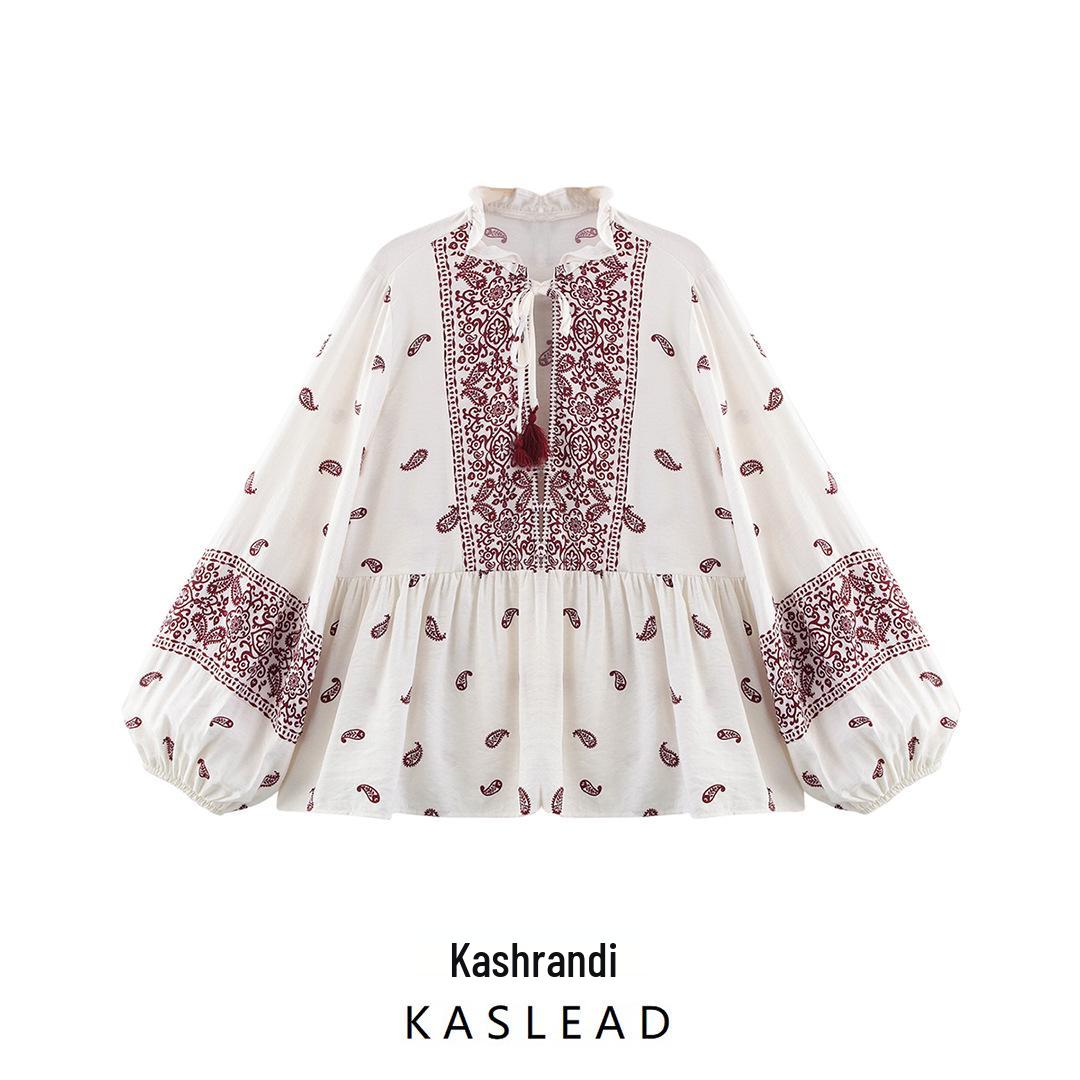 

2025 Women s European & American Style Spring Fashion Print Shirt S