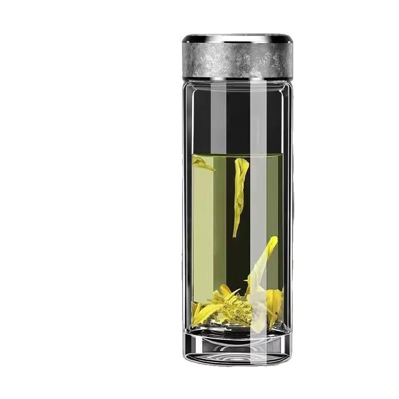 Shuangqi Double-Layer Crystal Glass Tea Cup