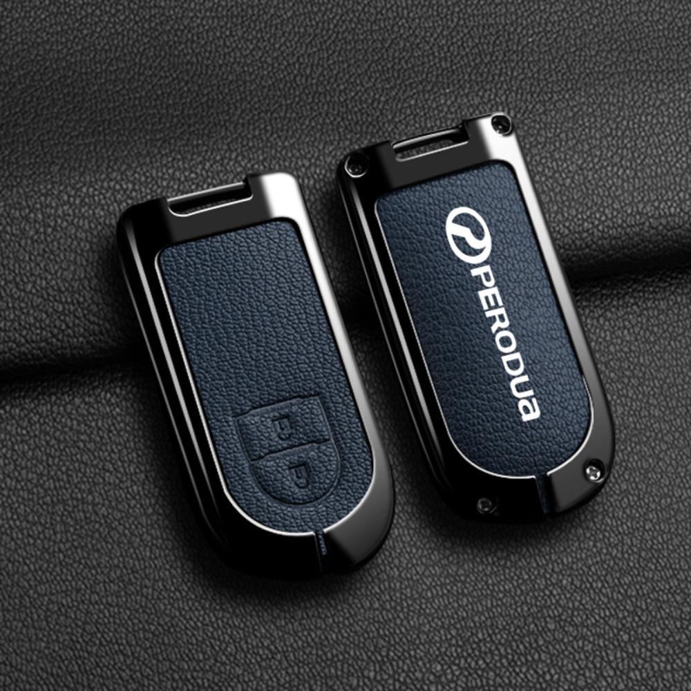 For PERODUA Toyota Car Key Cover Metal Shell Protector for Men Women with Remote Control
