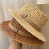 Lightweight Handwoven Sun Cap Sun Protection Flat Top Beach Hat Straw Boater Hat  Chic Travelers