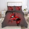 Red Lips Duvet Cover Sets Queen Polyester Love Twin Bedding Sets Sexy Theme Adult Couple Comforter Cover Kiss Marks Quilt Cover