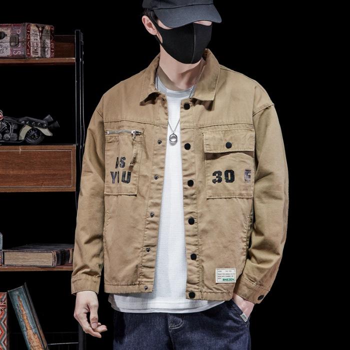 Ανδρικά Ρούχα Εργασίας Μακρυμάνικα Πουκάμισα Βαμβακερά Καθημερινά Φαρδιά Όμορφα Ευέλικτα Ανδρικά Cargo Πλυμένα Μεγάλη Τσέπη Υφασμένα Πουκάμισα Μπουφάν