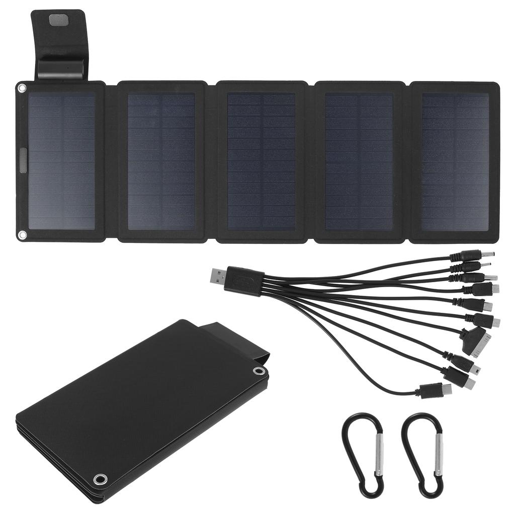 20W Folding Solar Panel Charger IP55 Waterproof Portable Solar Panel with Climbing Buckles USB TYPC Solar Power Battery Charger