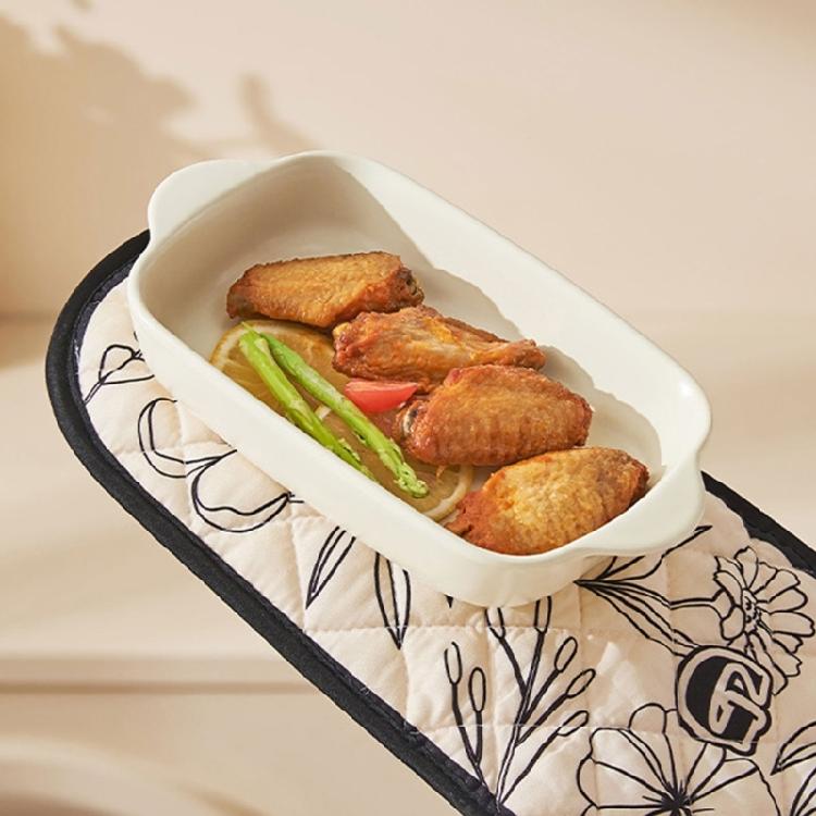 Long Fetter Oven Gloves Reinforced Heat Security Never Slip Outside for Baking Roasting Cooking