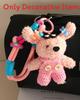 Miu Plush Dog Keychain With Bowknot Hanging Decor For Bag Accessories