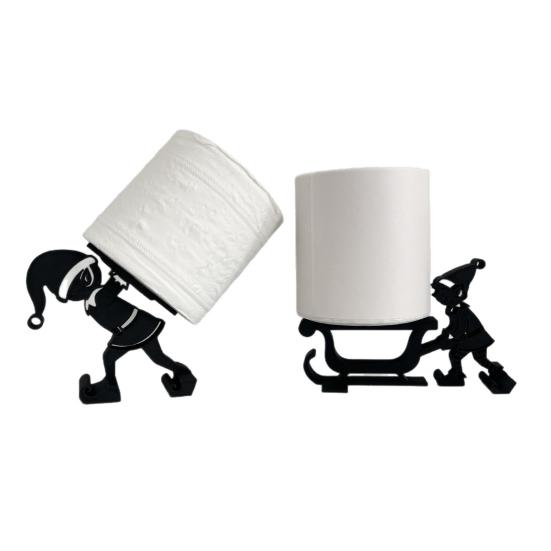 Portarotolo di Carta Igienica Elfo Nero Porta Rotolo Carta Igienica Elfo di Natale Distributore di Carta Assorbente da Terra per Bagno Cucina Storage Decorazione Festiva